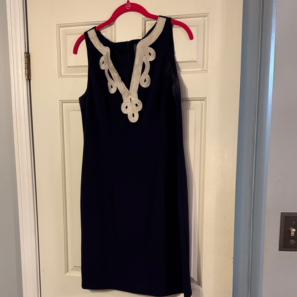 Vince Camuto Black Dress with Cream Accents